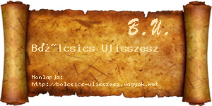 Bölcsics Ulisszesz névjegykártya